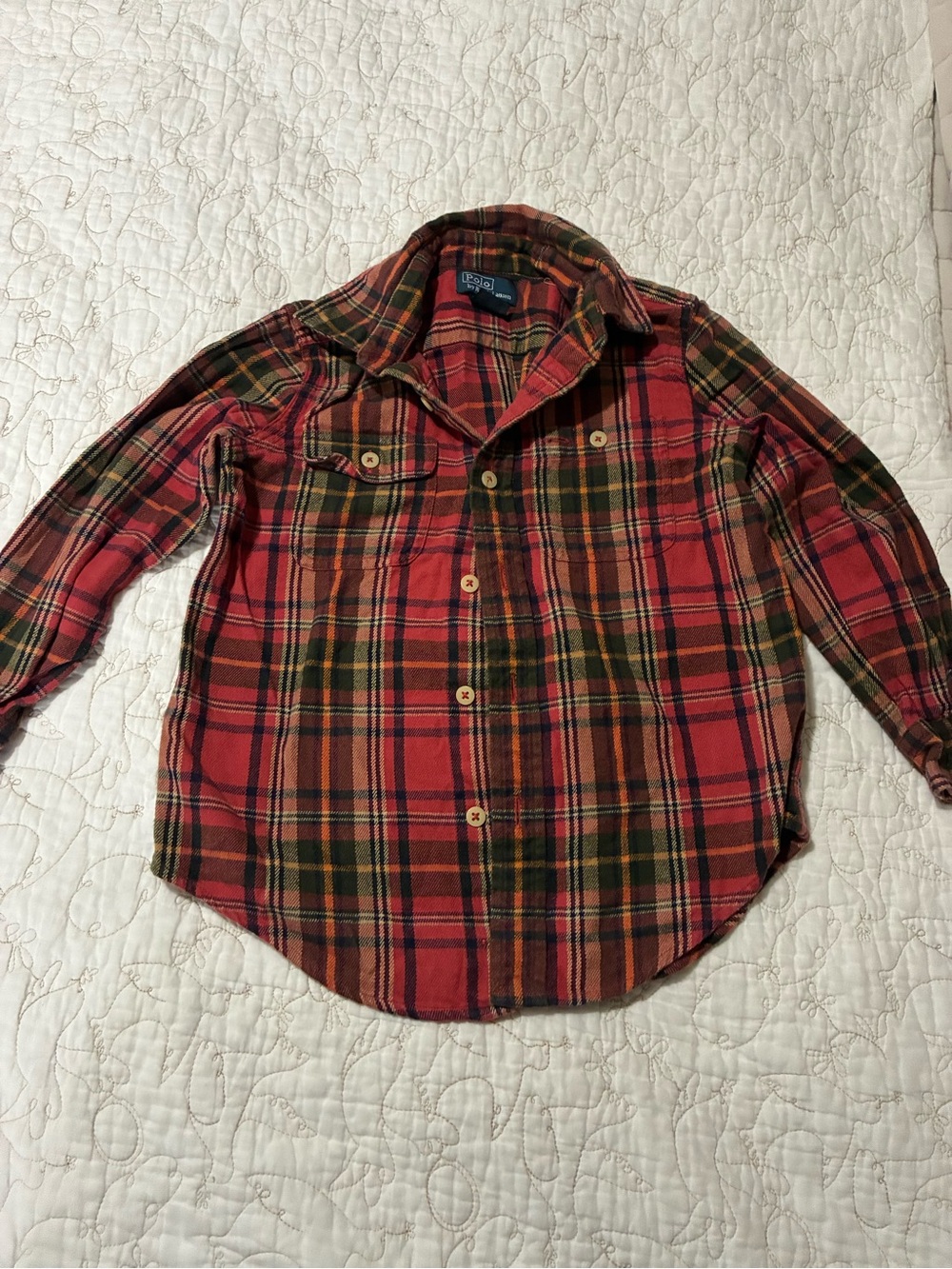 Polo Ralph Lauren Red and Green Plaid Button-Down Shirt